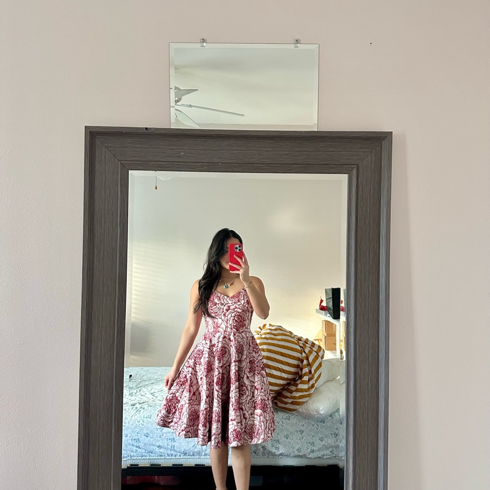 White House Black Market Rose Midi Dress